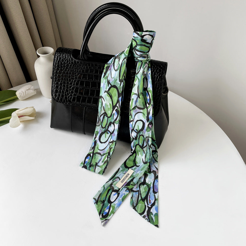 Simple Polka Dots Color Block Thin Long Scarf MK2BLW6W6NSI80