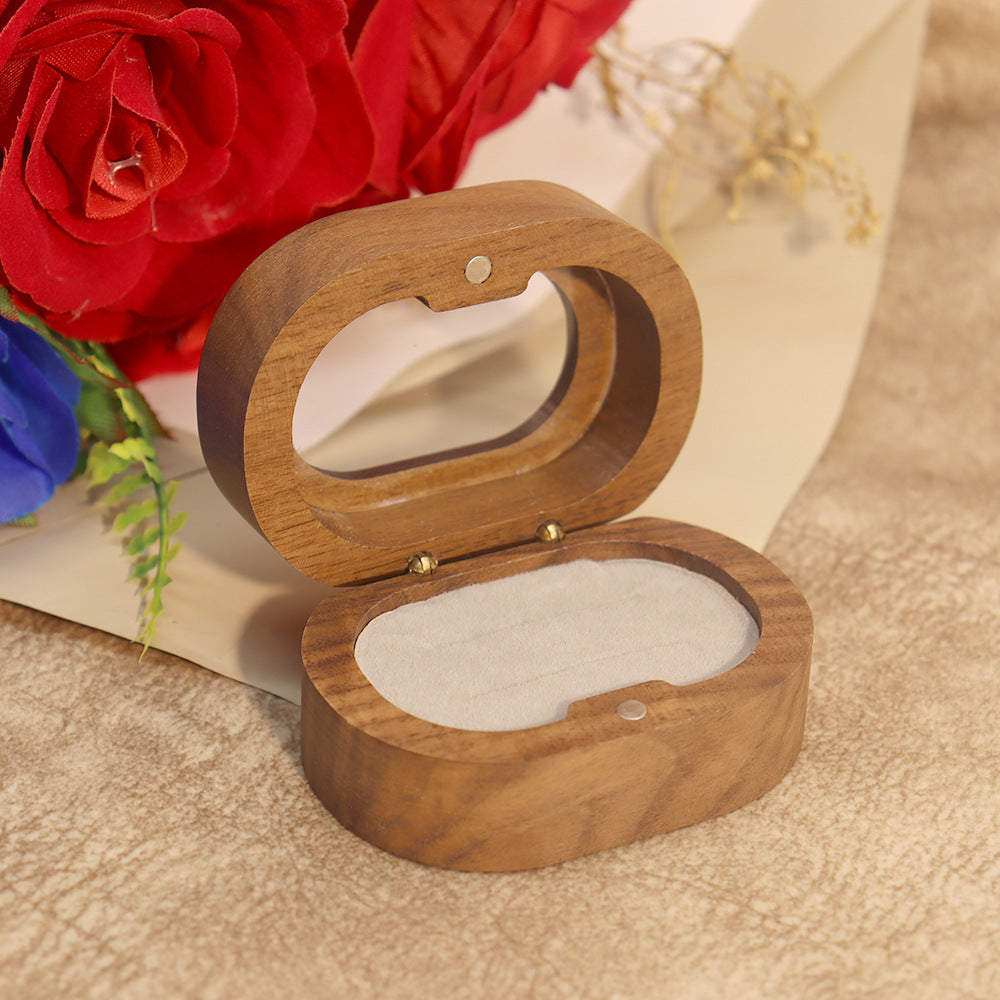 Oval Walnut Ring Box - DippedShop Wholesale - #8691