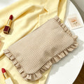 Stylish Striped Print Ruffled Cosmetic - DippedShop Wholesale - #0547
