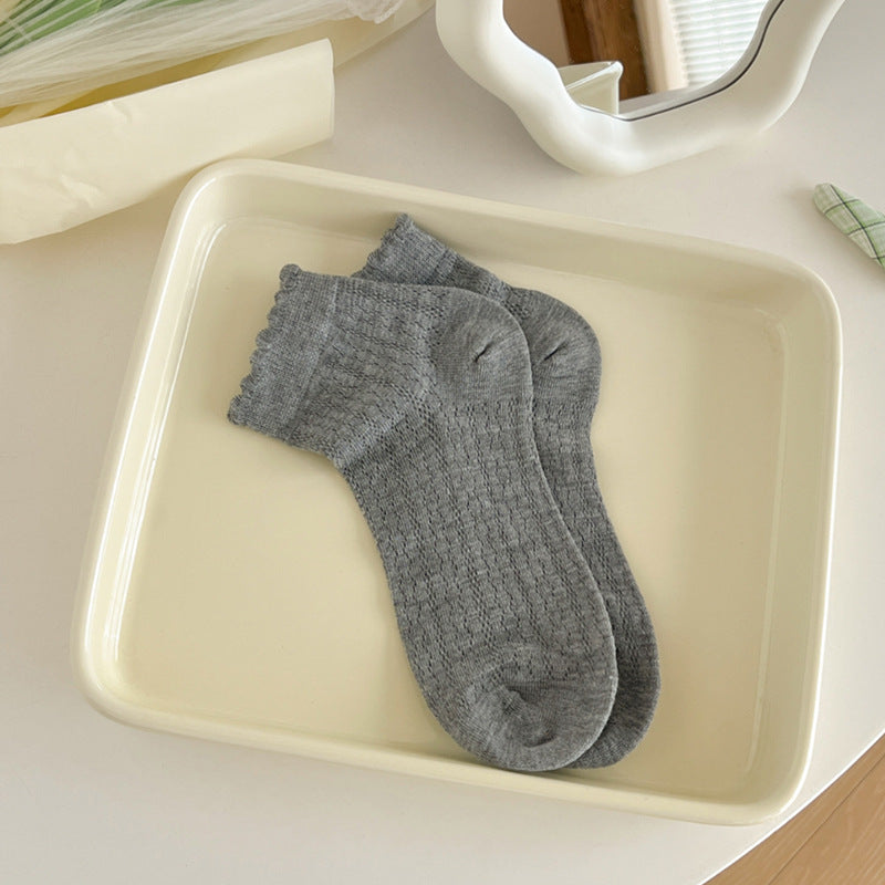 Cute Mesh Ruffle Ankle Socks - DippedShop Wholesale - #2451