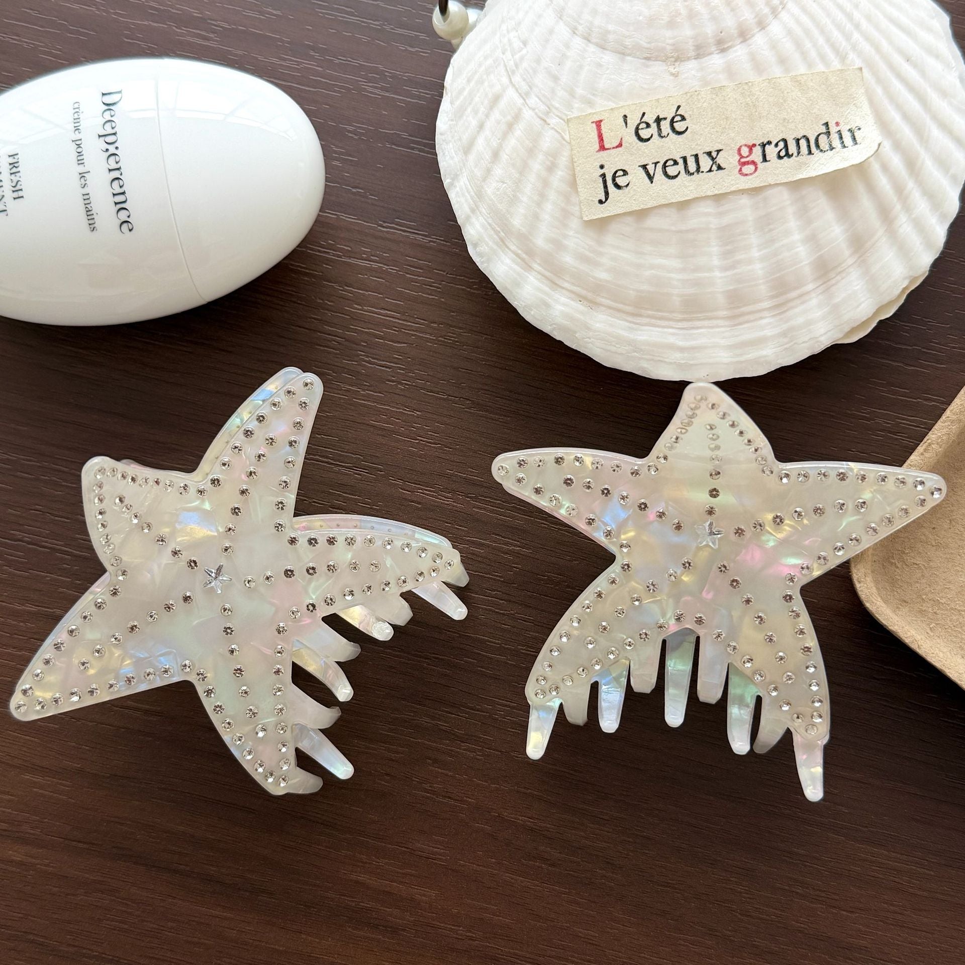 Stylish Starfish Shape Sparkling Rhinestones Hair Clip 8AS6HCP364L