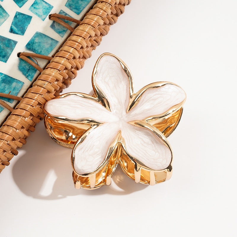 Flower Enamel Hair Claw - DippedShop Wholesale - #4323