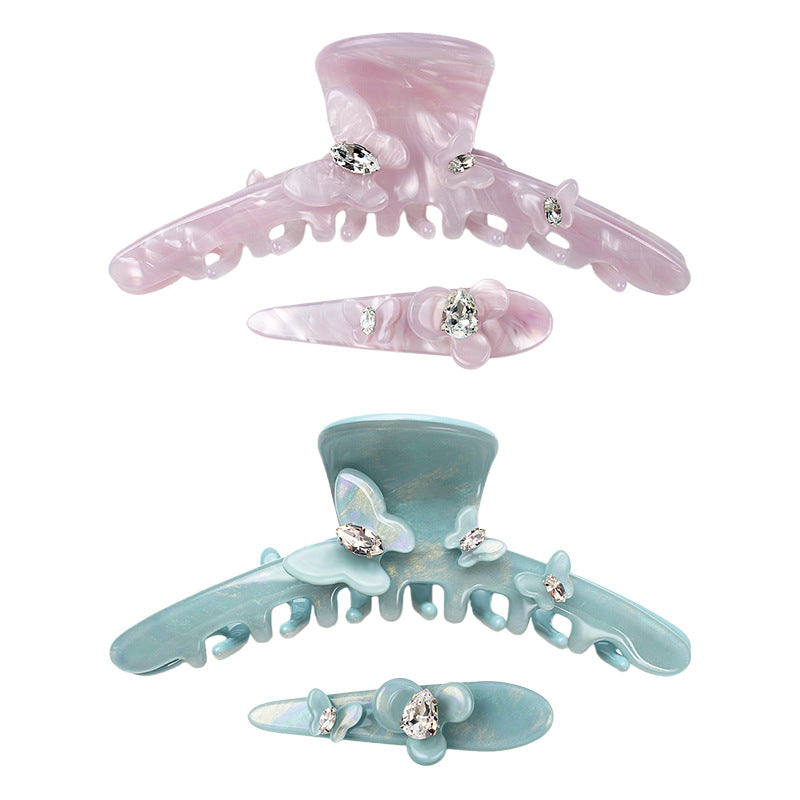 Elegant Rhinestone Butterfly Acetate Hair Claw MK2PPM6W6HCP345