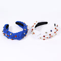 Stylish Solid Color Knotted Rhinestones Hair Band 8AS6HBD59T