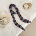 Striped Color Contrast Long Skinny Knit Scarf 6W6NSC86