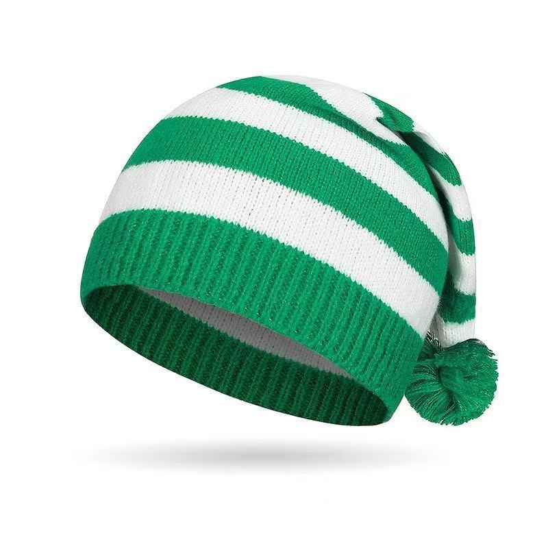 Striped Knit Christmas Beanie - DippedShop Wholesale - #8771