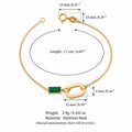 Trendy Gold Plated Zirconia Chain Bracelet 6W6JBR331
