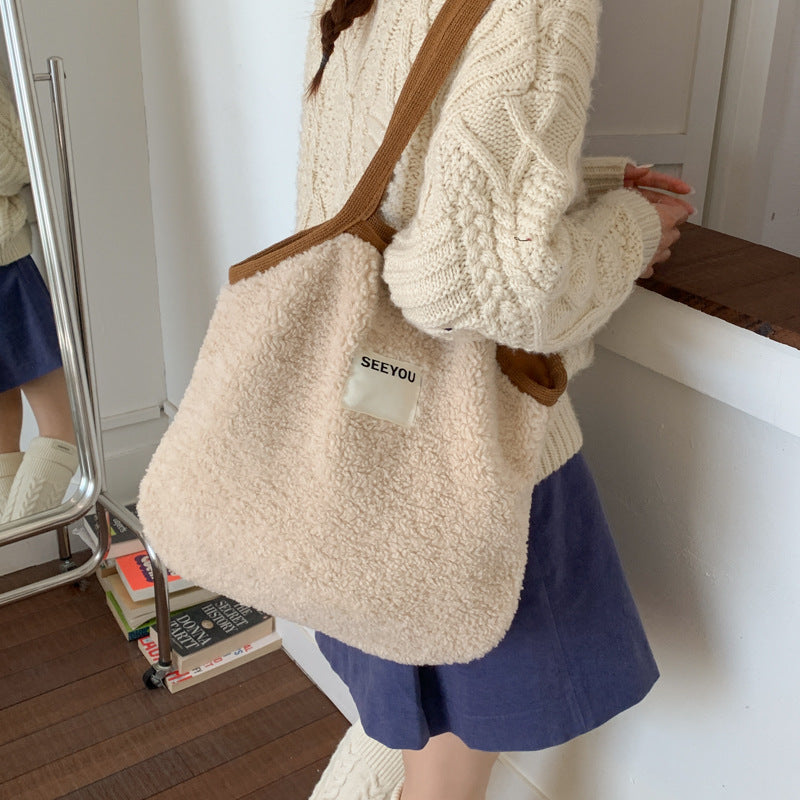 Casual Fuzzy Plush Underarm Shoulder Bag 6W10BBG2493