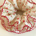 Layered Floral Red Edge Hair Scrunchie MK2BLW6W6HSR10