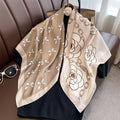 Vintage Bow Knot Floral Print Twill Shawl Scarf MK2BW6W6NSI10