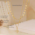 3 Pcs Simple Starburst Layered Chain Necklace 6W6JNC402L