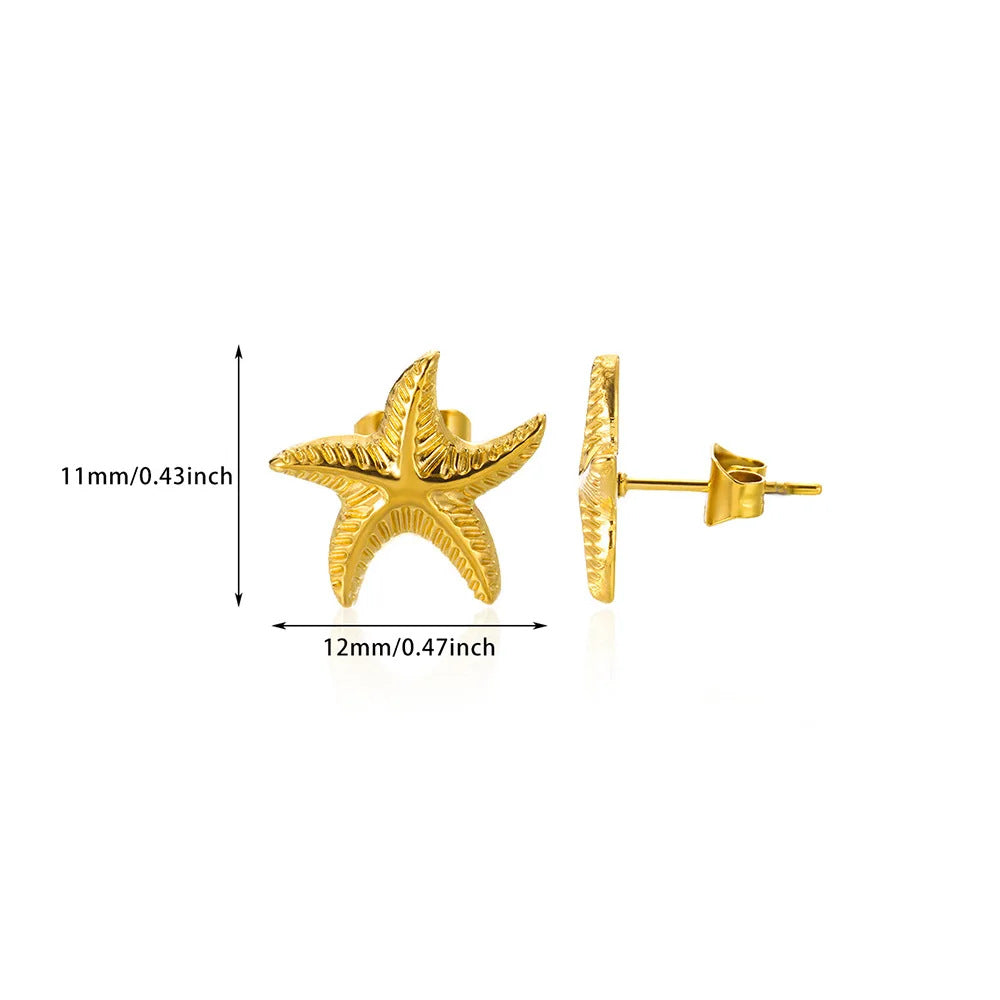 Gold Plated Star Stud Earrings - DippedShop Wholesale - #2339