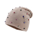 Rhinestone Slouchy Knit Beanie - DippedShop Wholesale - #9587