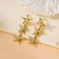 Gold Plated Starfish Stud Earrings - DippedShop Wholesale - #2243