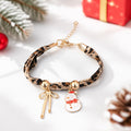 Christmas Santa Claus Charm Leopard Print Bracelet 6W6JBR655