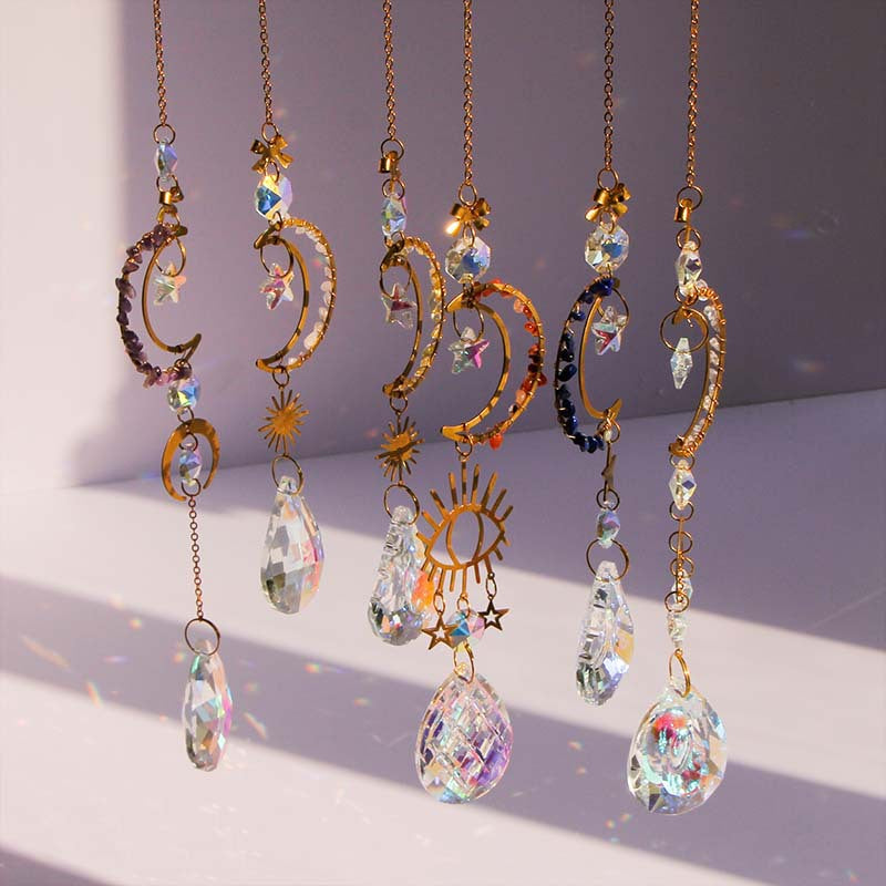 Colorful Sun Moon Hanging Crystal Decoration DPCD9