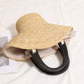 Unique Handmade Woven Hat-Shape Beach Handbag 8BW6BBG427T
