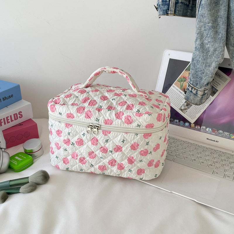 Floral  Quilted Storage Cosmetic Bag 6C5CO72