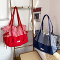 Contrast Striped Tote Bag - DippedShop Wholesale - #5811