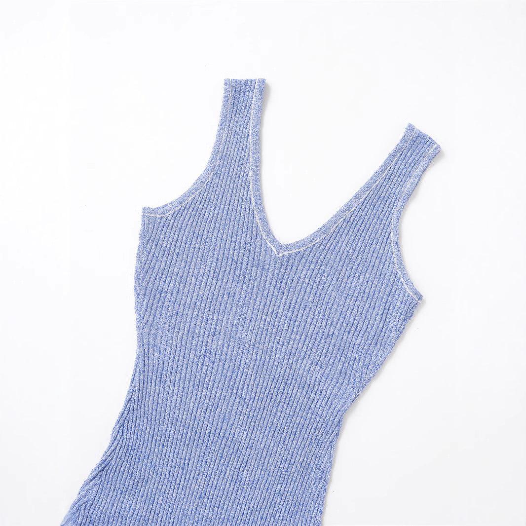 Elegant V-Neck Sleeveless A Line  Dress DP25G531