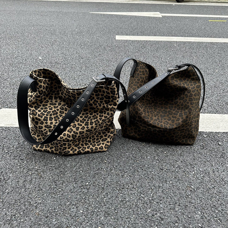 Vintage Leopard Print Large Capacity Shoulder Bag 6W10BBG1954