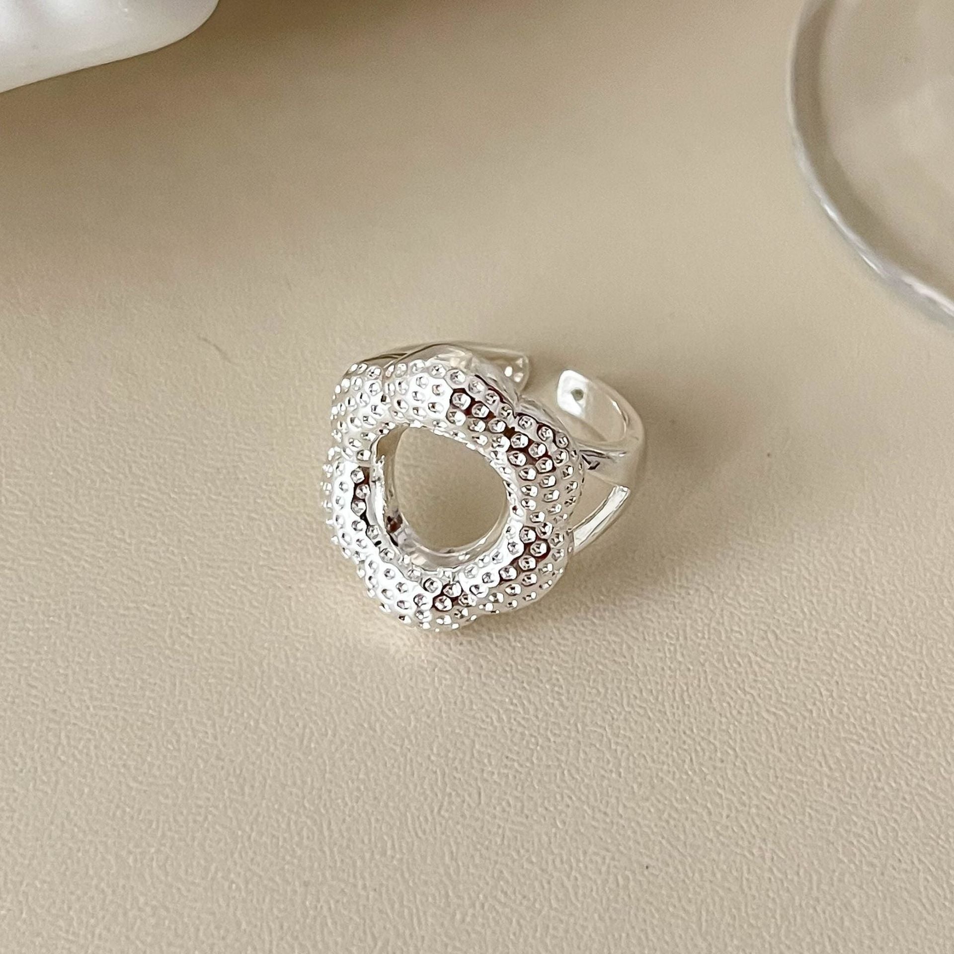 Stylish Gold Plated Diamond Open Ring 8ZA6JRG120T
