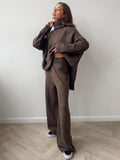 Loose High Collar Knit Set - DippedShop Wholesale - #9491