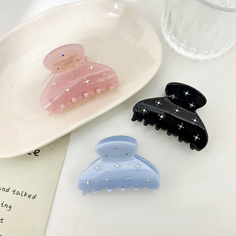Solid Color Rhinestone Acetate Hair Claw DP25B942