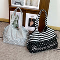 Letter Embroidery Drawstring Tote Bag - DippedShop Wholesale - #3203