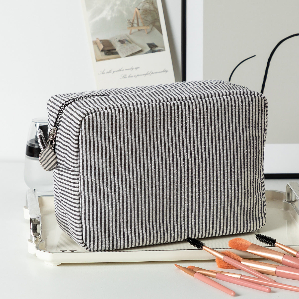 Minimalist Striped Cosmetic Bag - DippedShop Wholesale - #8243