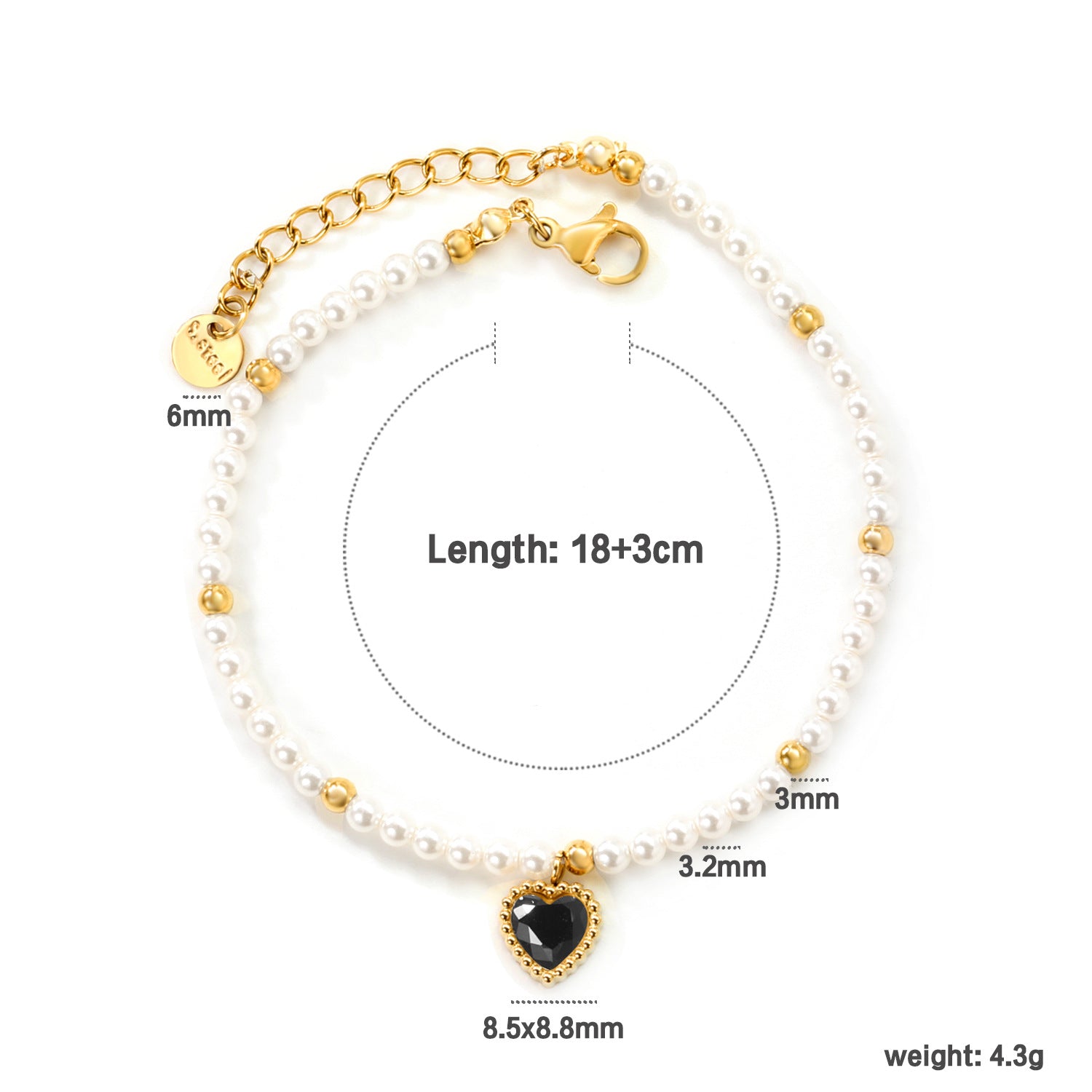 Colorful Heart CZ Bracelet - DippedShop Wholesale - #5507