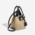Trendy Beach Straw Woven Crossbody Bucket Bag 8BW6BBG428T