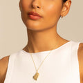 Gold Plated Oval Pendant Necklace - DippedShop Wholesale - #1235