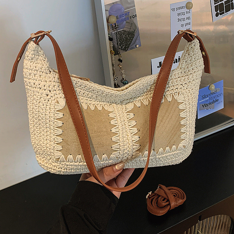 Boho Straw Shoulder Bag - DippedShop Wholesale - #6035