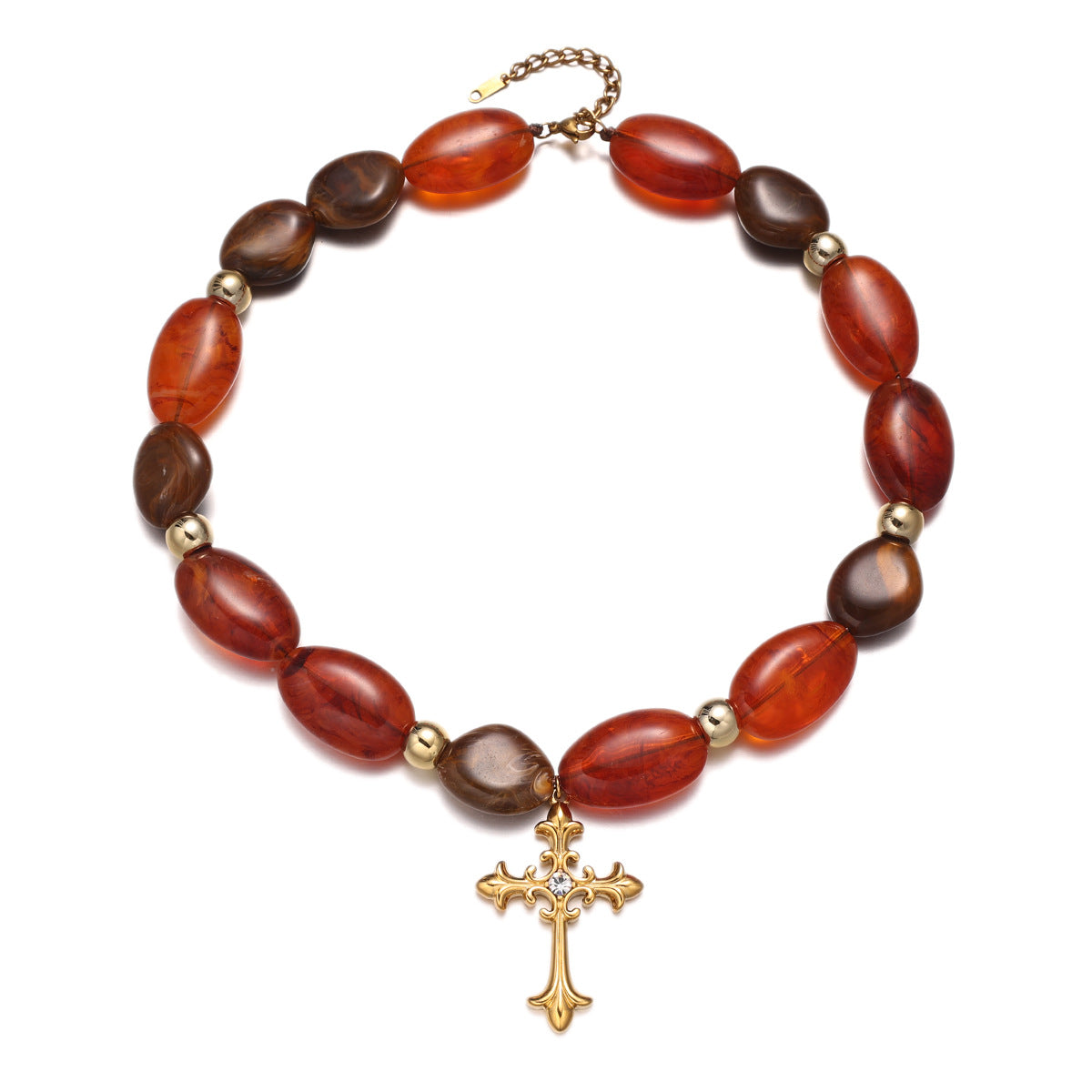 Gothic Beaded Cross Necklace - DippedShop Wholesale - #0403