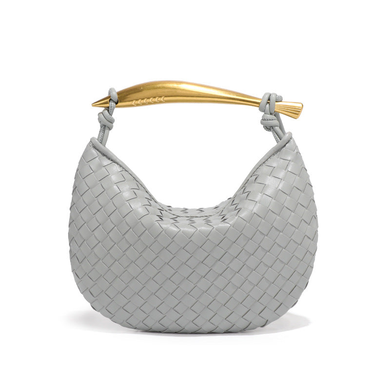 Fashion Solid Color Woven Crescent Handbag 6W10BBG2423