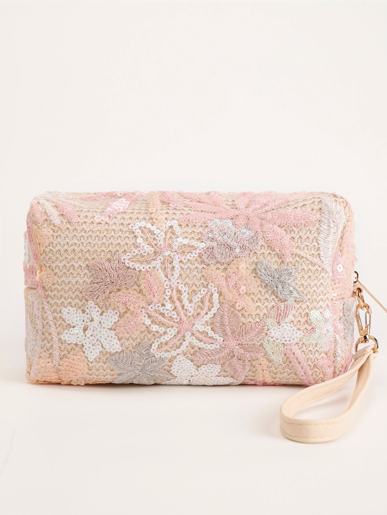 Sequin Embroidery Flower Makeup Bag MK2BLW6C5CO74