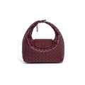 Casual Solid Color Woven Dumpling Handbag 6W10BBG1391
