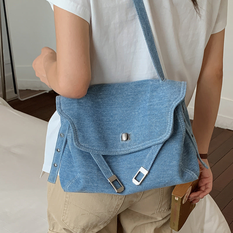Casual Denim Flap Shoulder Bag 6W10BBG1351