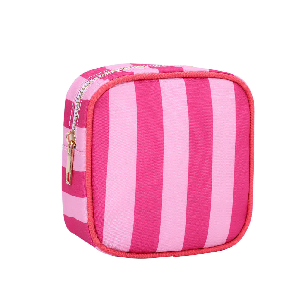 Striped Square Cosmetic Bag - DippedShop Wholesale - #5251