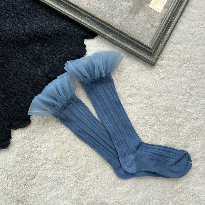 Fairy Tulle Ruffle Slouch Socks 6W8FSO769
