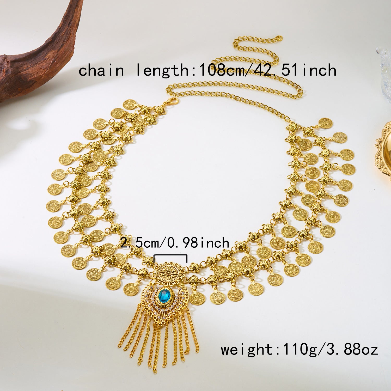 Retro Metal Chain Tassel Adjus - DippedShop Wholesale - #5123
