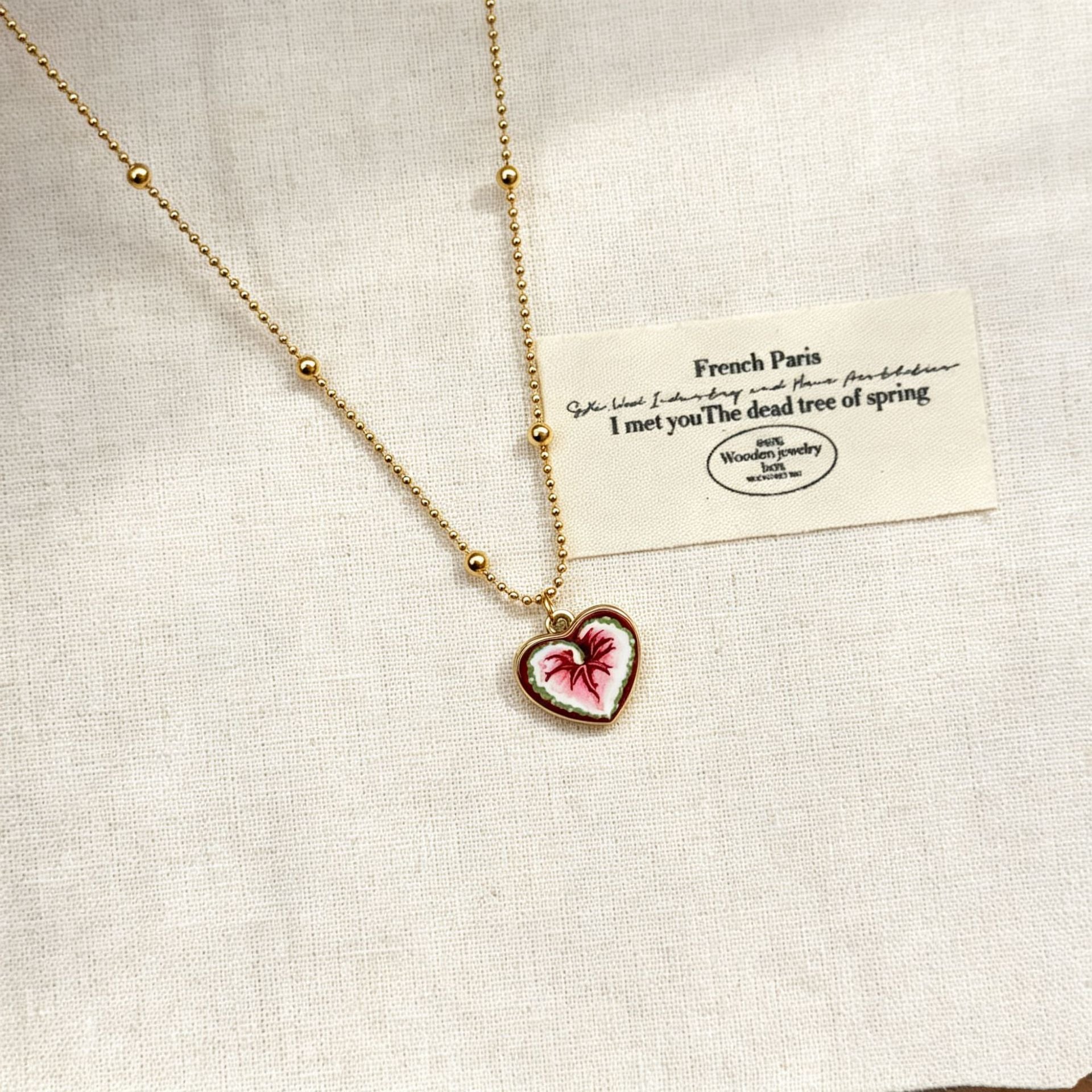 Vintage Evil Eye Heart Pendant Choker Necklace 6W6JNC651