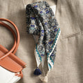 Simple Polka Dots Print Tassel Silk Scarf 6W6NSI200