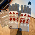 Plaid Knit Touch Screen Gloves - DippedShop Wholesale - #3635