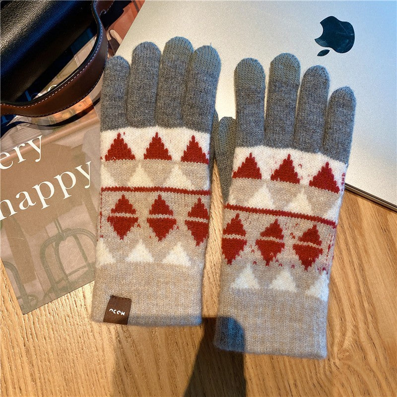 Plaid Knit Touch Screen Gloves - DippedShop Wholesale - #3635