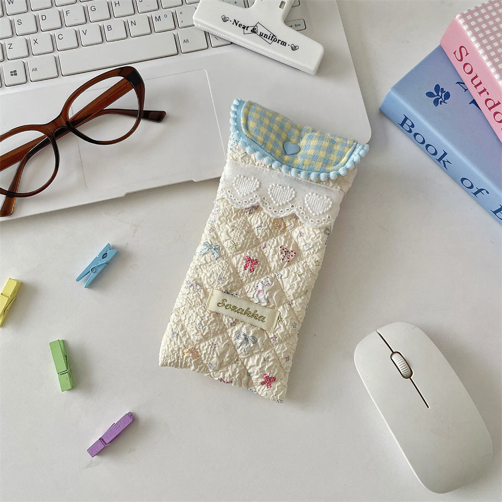 Cute Quilted Soft Puppy Print Sunglasses Case MK2BLC6W13HSY53