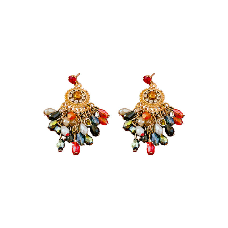 Crystal Teardrop Tassel Earrings 6W6JER803