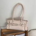 Retro Belted Buckle PU Tote - DippedShop Wholesale - #4723