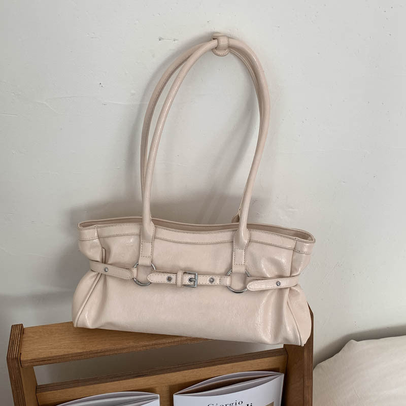 Retro Belted Buckle PU Tote - DippedShop Wholesale - #4723